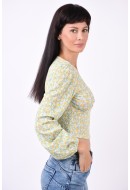 Bluza Dama Only Onlpella V-Neck Light Green Small Flower